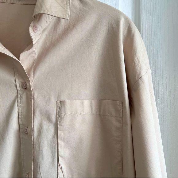 Dynamite Beige Long Sleeve Shirt Size Large - Picture 3 of 6